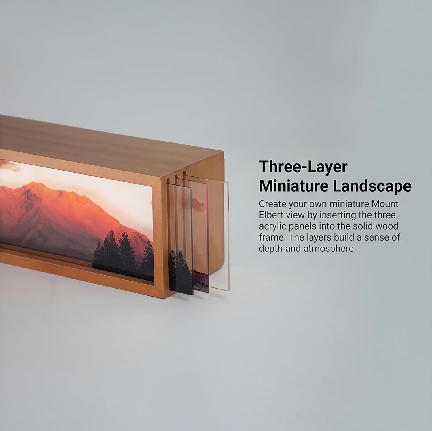 Sunset on Shasta Led Light Box 3 Layers of Acrylic Light Box Handmade Table Lamp for Room Decor Travel Gift (Sunset on Shasta) image 4