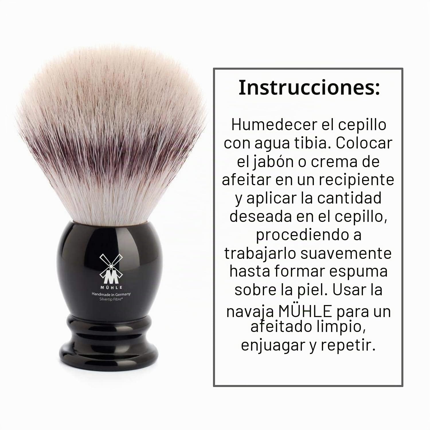 ="Brocha de Afeitar Mühle Fibra S "Punta Plata""
