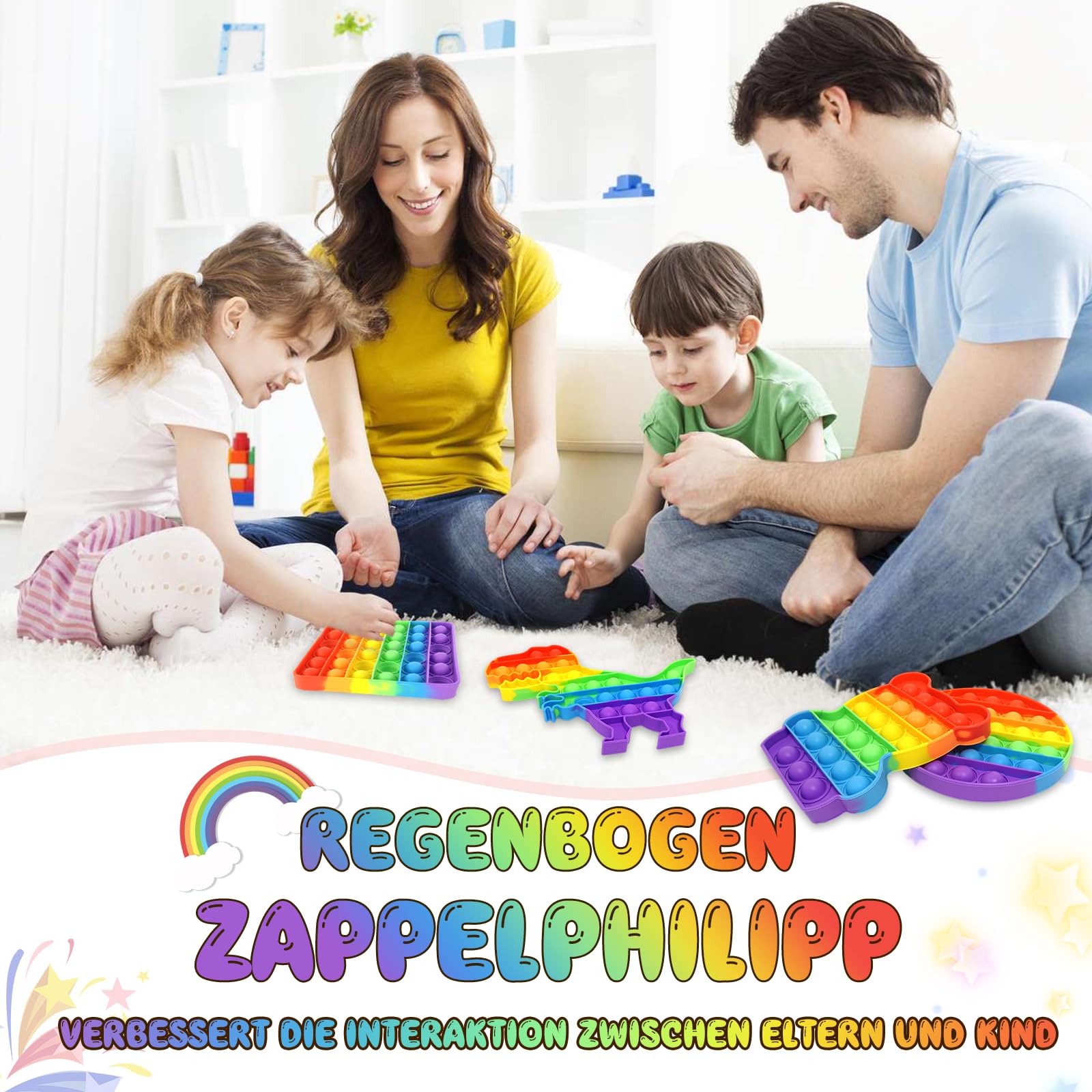 4 sztuki Push Bubble Sensory Pop Fidget zabawka, silikonowa tęcza sensoryczna antystresowa zabawka sensoryczna zabawka edukacyjna dla dzieci/rodziny i przyjaciół/samolotu