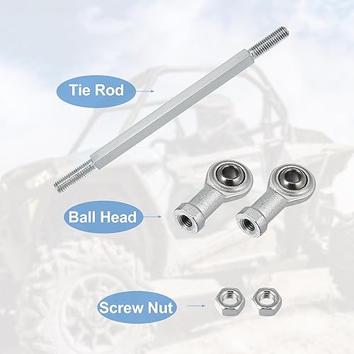 Miniatura 10 de Motoforti 2 unids M8 9.370 in ajustable barra de acoplamiento de dirección rótula para 49cc ATV eléctrico Go Kart accesorio columna de dirección