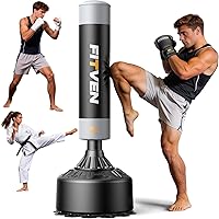 Vista 1 de FITVEN - Bolsa de boxeo independiente con guantes de boxeo, bolsa de boxeo pesada con base de ventosa - Bolsa de kickboxing para hombres