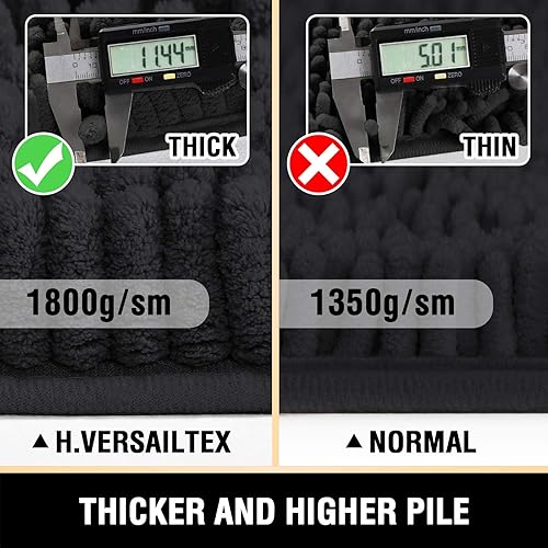 Miniatura 67 de Alfombras de baño Tapetes para baño antideslizante de chenilla de lujo alfombra de baño alfombra extra suave y absorbente Tapetes peludos lavables