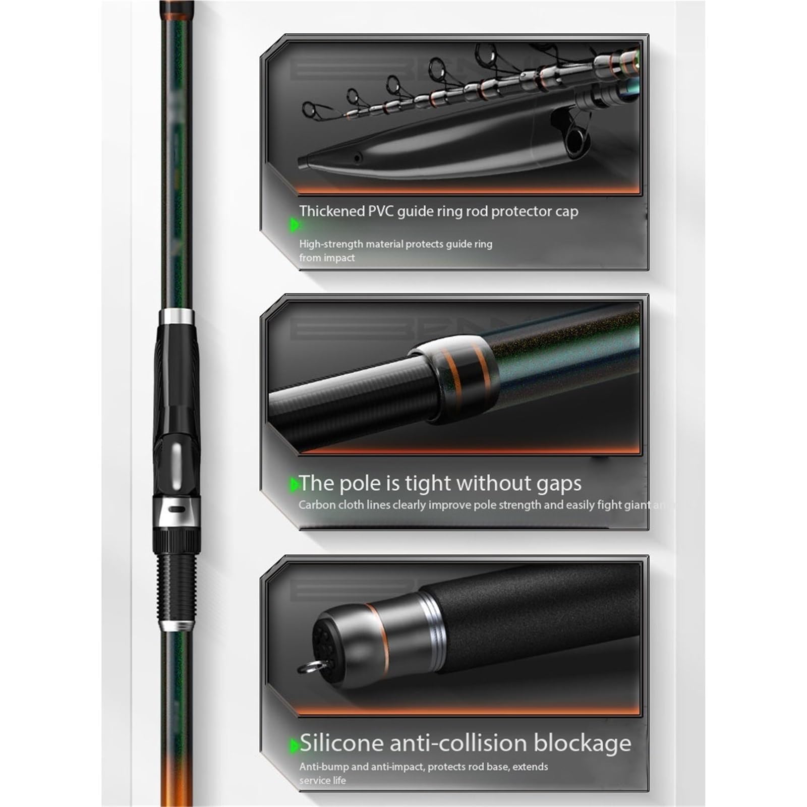 Canna da Pesca Attrezzatura da Pesca con Canna da Lancio a Canna Lunga for Ocean Lake River | Ideale for lanci lunghi in acqua salata for pesci grossi(XS)