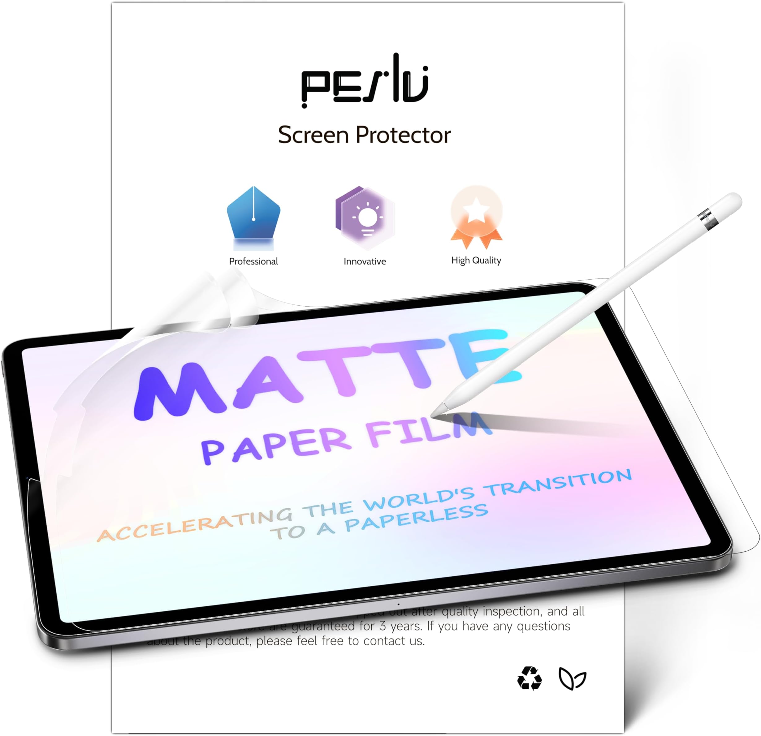 2 Pack Like Paper Screen Protector for iPad Pro 12.9 inch (2022/2021/2020/2018), Matte Anti Glare PET Film/Blue Light Filter Eye Protection Cover/Drawing & Writing Feel Like on Paper