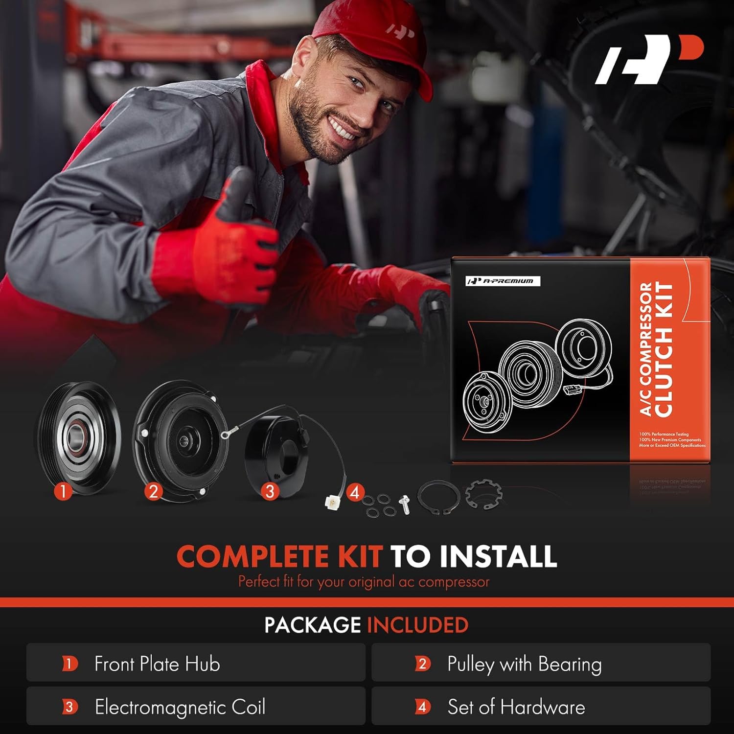 A-Premium Air Conditioner AC Compressor Clutch Kit Compatible with Toyota Camry 1987-2001, Celica 1988-1989/1996-1999, Solara 1999-2001