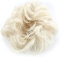 Vista 14 de Cabello sintético despeinado, grueso, extensiones para coleta, cabello recogido