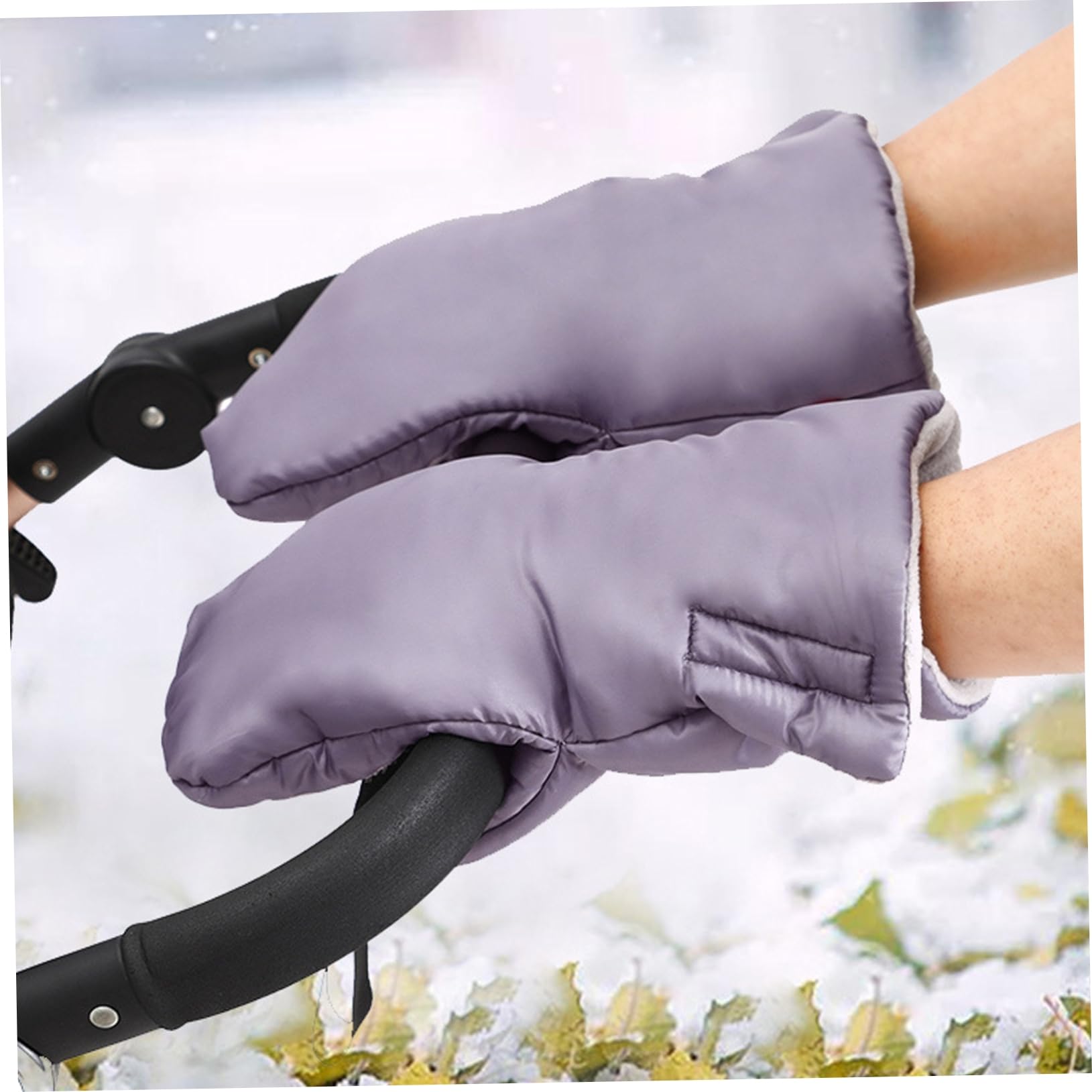 PRETYZOOM 3pares Guantes De Mano Calentadores Impermeables Para Cochecito Guantes De Invierno Aislantes Para Carrito De Protección Windproof y Térmica De Gris