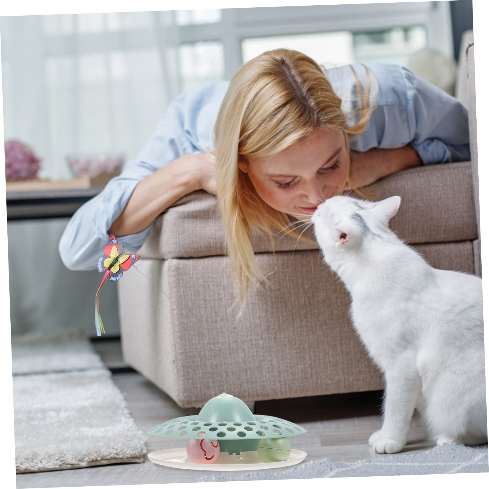 1 Juego De Juguetes para Gatos Juguete Giratorio Decoración del Hogar Juguete De Simulación Varita para Gato Juguete Giratorio Juguetes para Mascotas Juguetes Animatrónicos