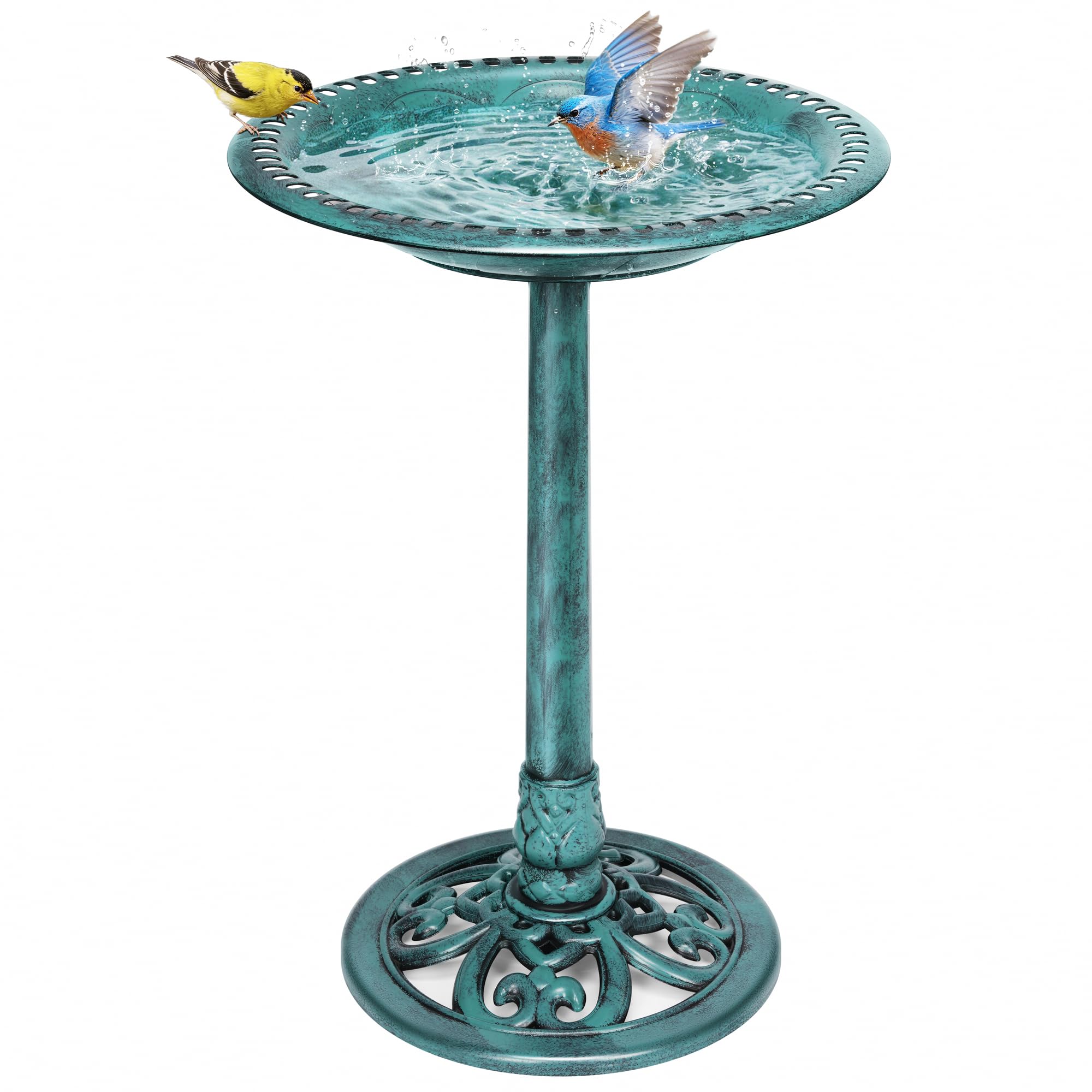 VIVOHOME Polyresin Bird Bath