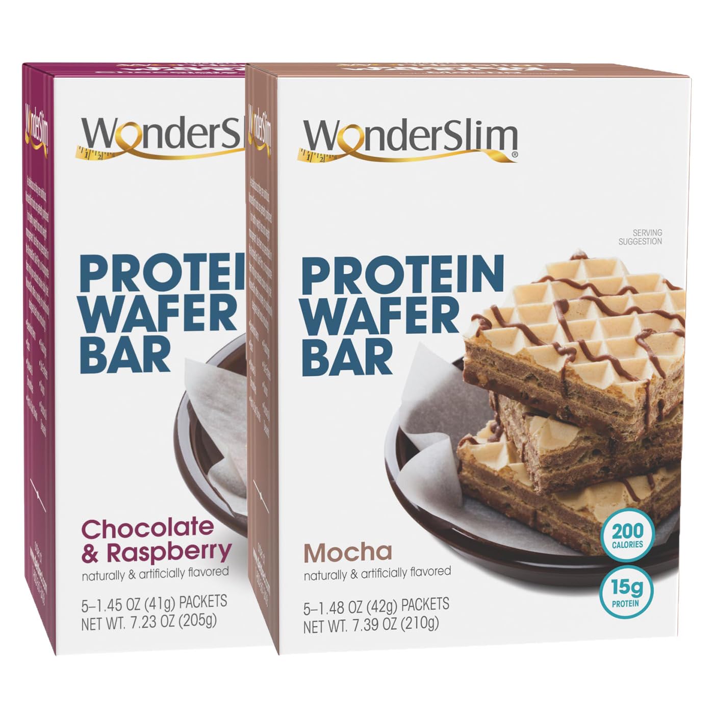 Wonderslim Protein Wafer Snack Bar Bundle, Raspberry & Mocha