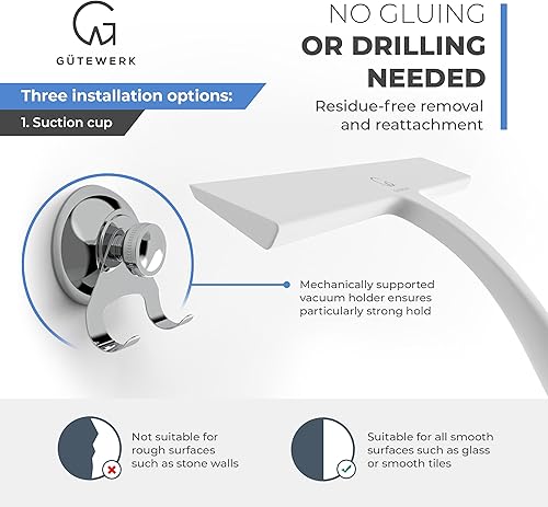 Vista 48 de GÜTEWERK Escobilla de ducha para puertas de vidrio, escobilla de silicona para ventanas, baño y limpieza de vidrio, color negro, 9 pulgadas