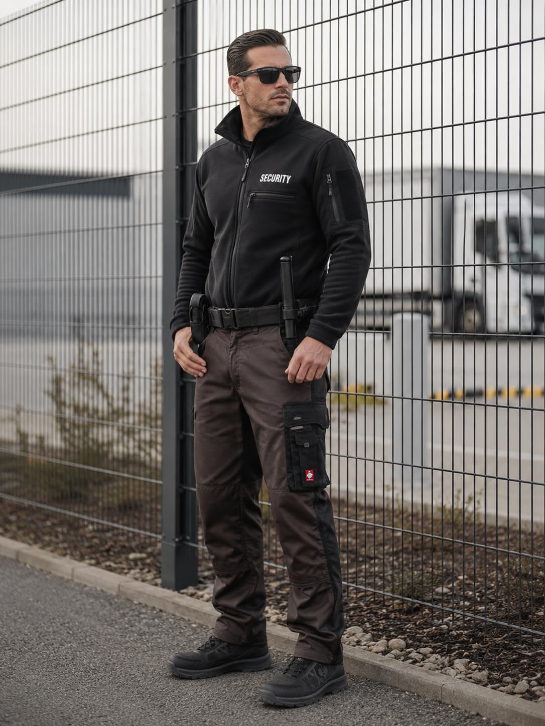 Generisch e.s.Active Bundhose Herren – Robuste Arbeitshose mit Flexbelt & Kniepolstertaschen braun/schwarz