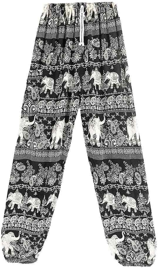 Aiweijia Women's Elephant Print Harem Trousers Loose Yoga Lantern Pants for Fitness Training Gym Dance Workout Running