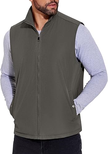COOFANDY Men's Casual Outerwear Vest Lightweight Full-Zip Sleeveless Jacket Outd