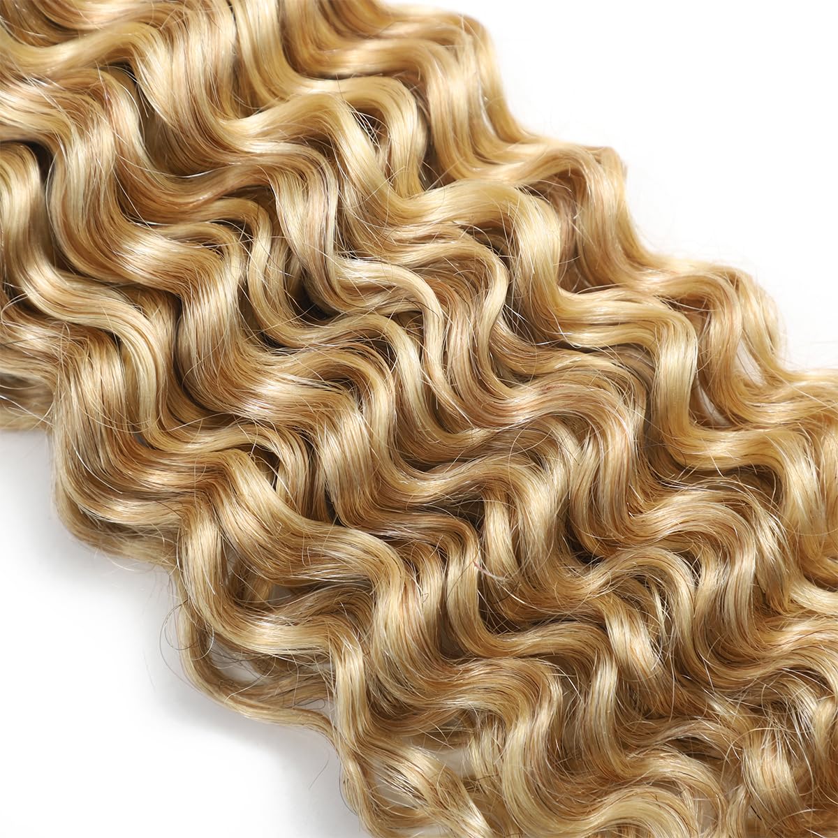 Hair Echthaar Tressen Locken Blond Human Hair Extensions 100% Remy Highlights Honey Blonde Curly Hair Bundles 100g/pc 28inch/70cm