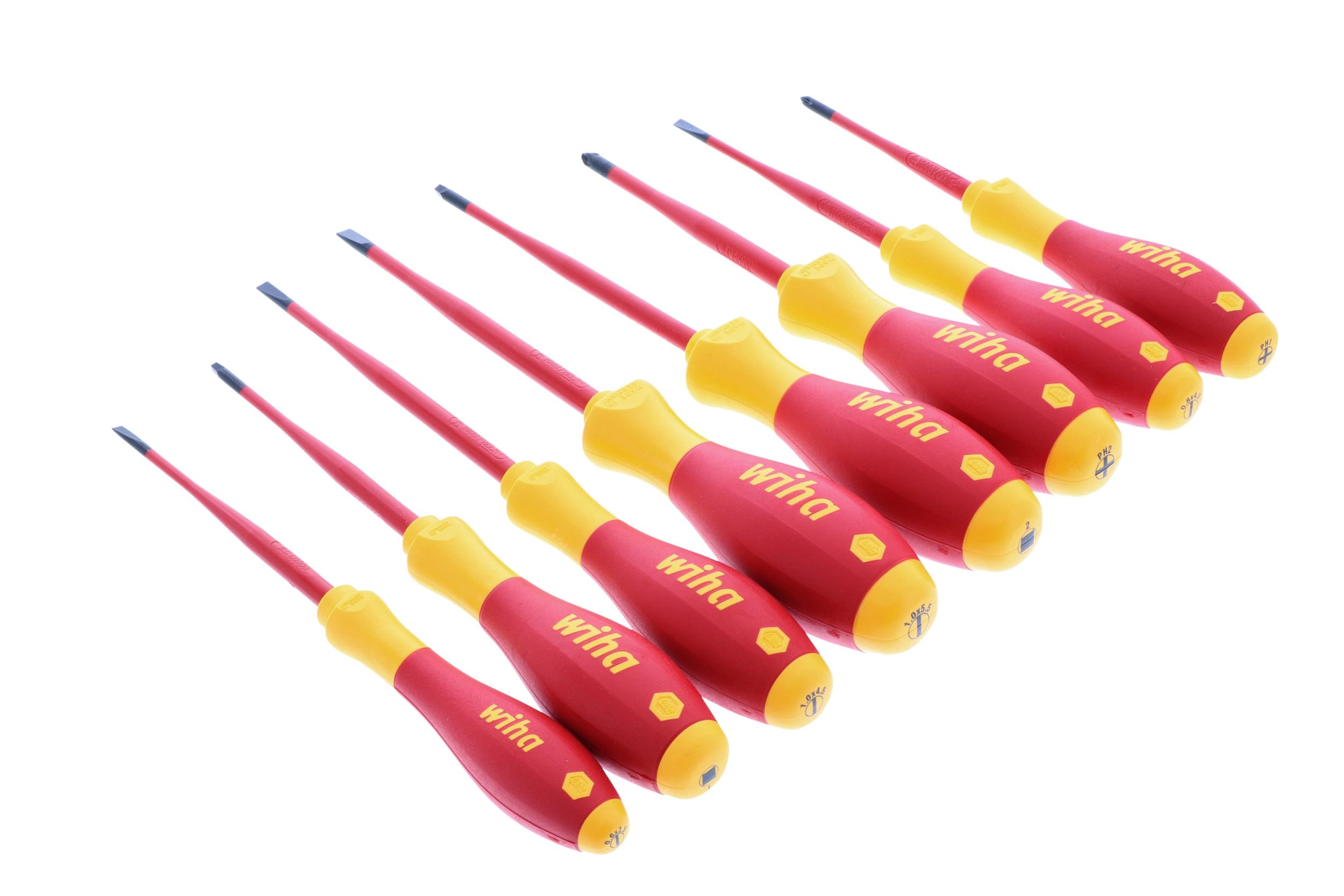 Wiha 32197 Insulated SlimLine/Phillips/Square Driver Set, 8-Piece