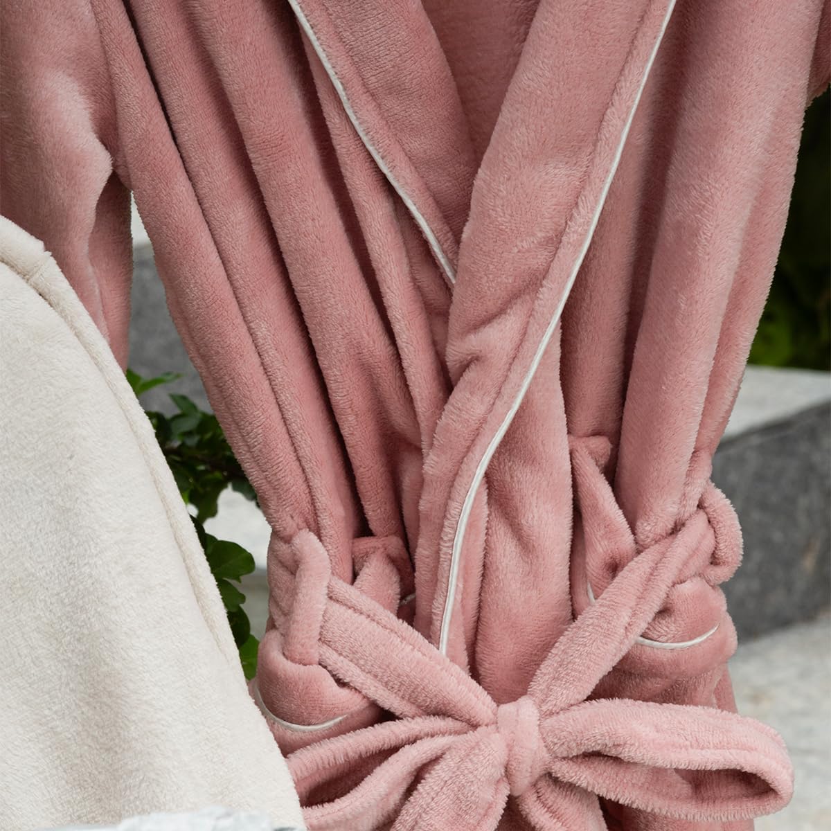 Roupão Neo Velour Flannel Aveludado 220g/m2 Tamanho G Camesa - Rose