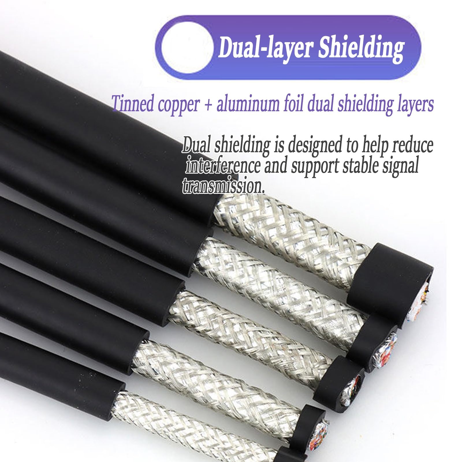 Cavo Portacavi 2-10 Poli Doppia Schermatura Doppino Intrecciato | Guaina PVC Flessibile, Doppia Schermatura, Coppie Twistate, Rame OFC, Resistente EMI(4C-18AWG)