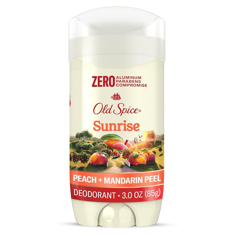 Desodorante Old Spice sem alumínio Sunrise com fragrância de pêssego e casca de mandarina, 85 g