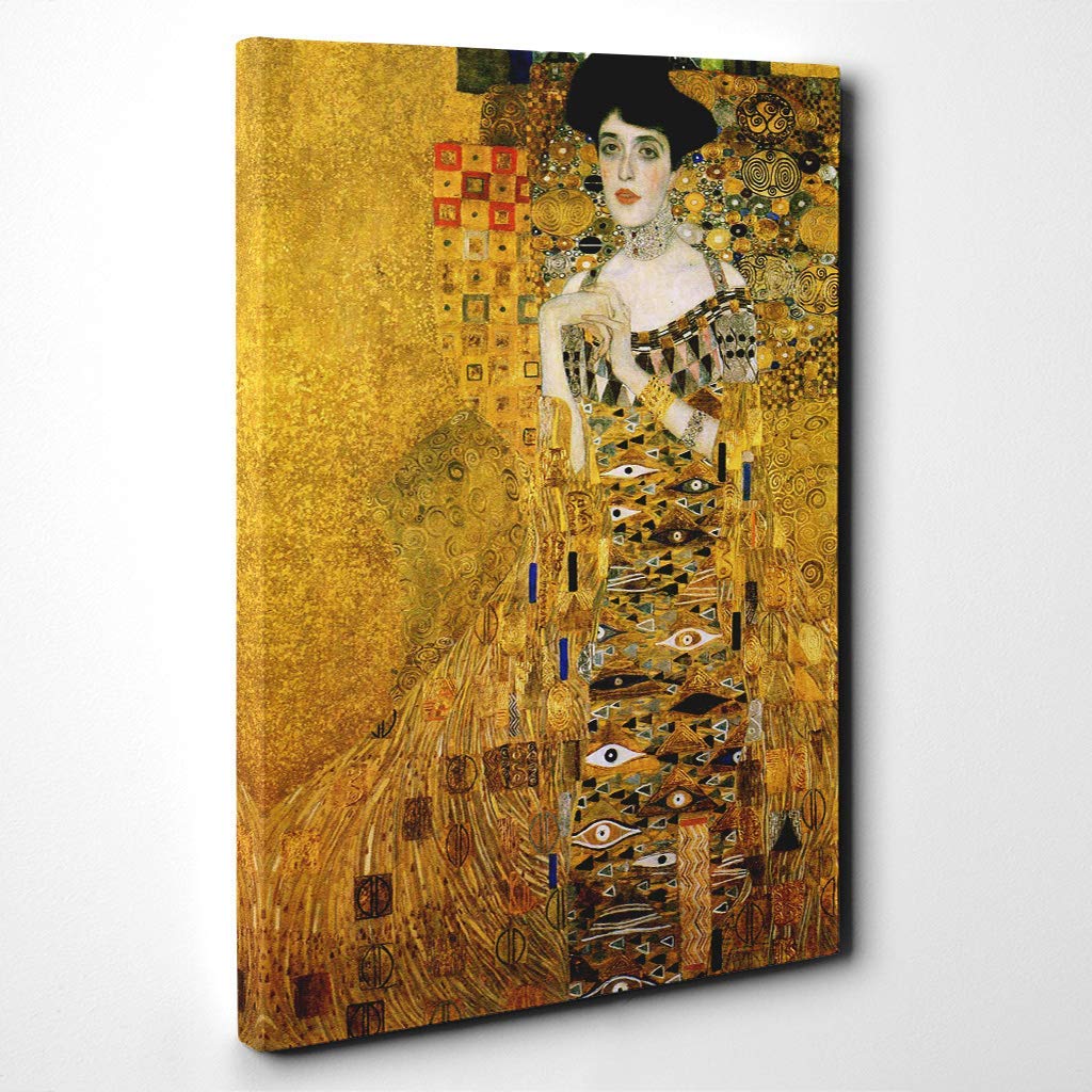 Gustav Klimt Portrait of Adele Bloch-Bauer Vol.2 Canvas Print | Gallery Wrapped 30mm Frame Wall Art | 20x14 inches | Ready to Hang | Modern People Picture | Living Room Bedroom Lounge Office