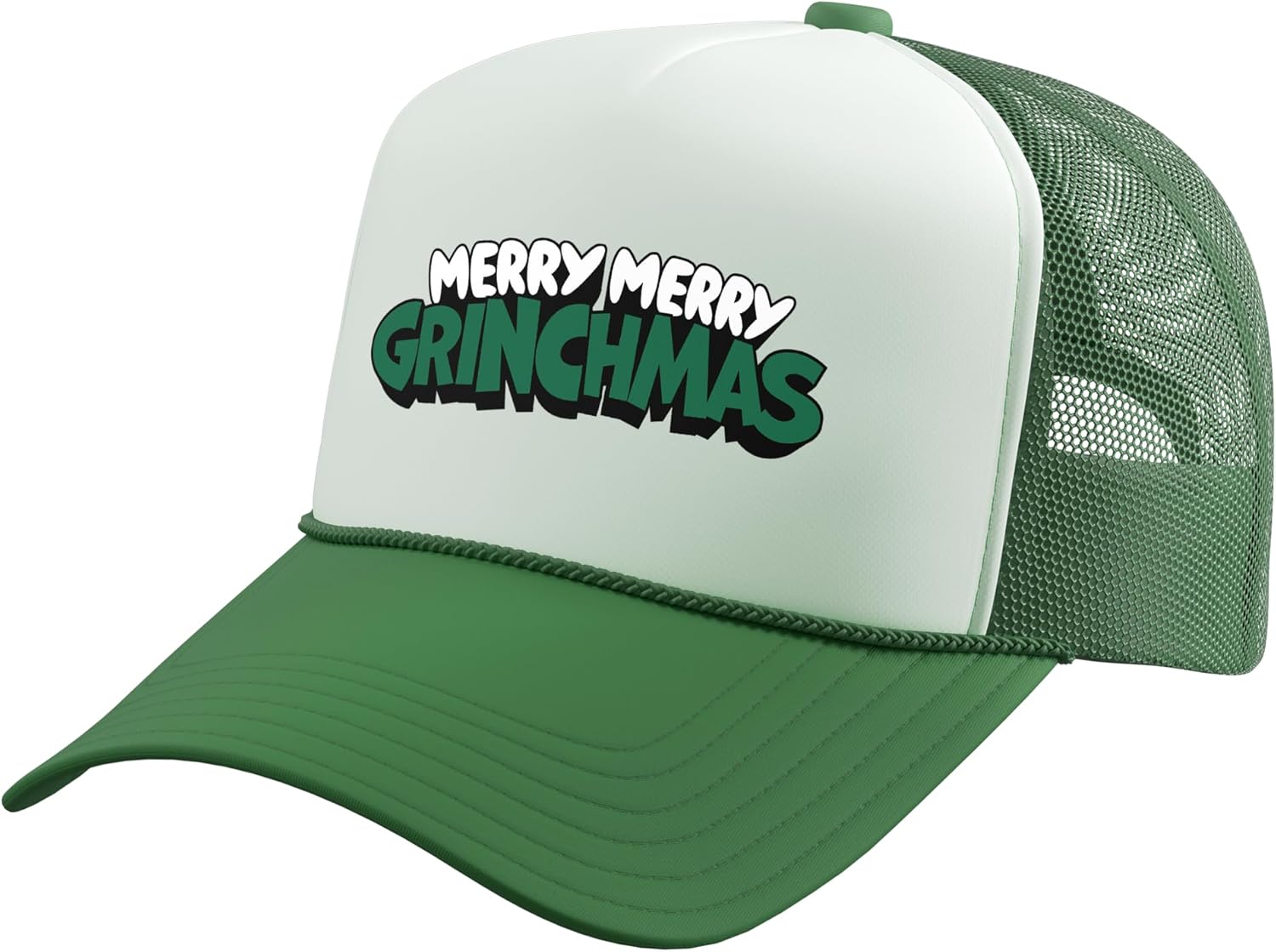 Dr. Seuss Grinch Merry Merry Grinchmas Officially Licensed Trucker Hat with Adjustable Mesh Back