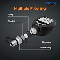 Vista 5 de Elitech Medidor de vacío digital HVAC Micron Gauge 0-19000 Micron Medidor de vacío refrigerante 1/4" SAE, VG-760