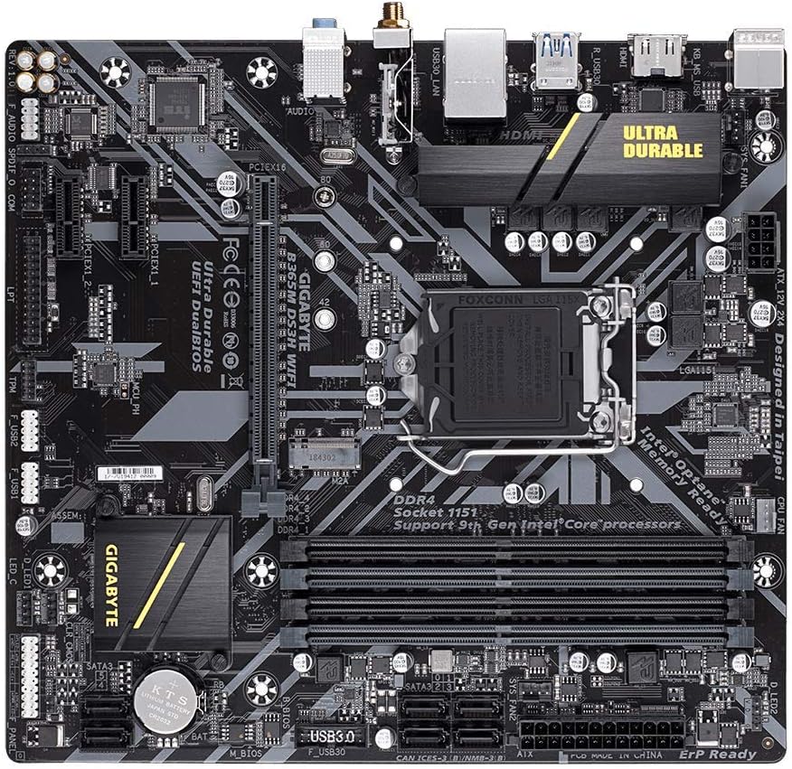 Suреr Chеар 🛒 GIGABYTE B365M DS3H WiFi-Y1 (LGA1151/Intel/Micro ATX/USB 3.1 Gen 1 (USB3.0) Type A/DDR4/Motherboard)