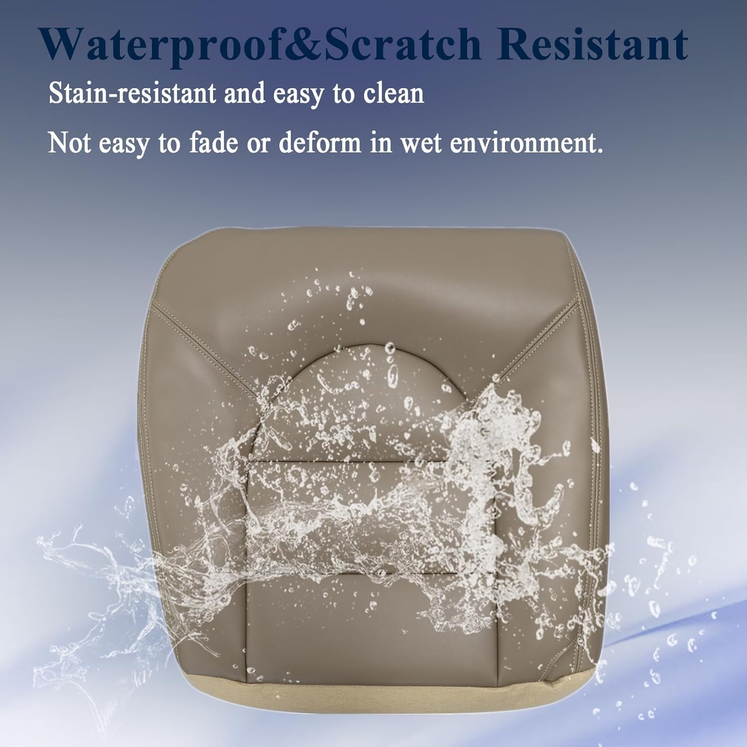 NLQR Tan Front Driver Side Bottom & Top Lean Back Replacement Seat Covers Compatible with Ford F250 F350 F450 F550 Lariat XLT 1999 2000