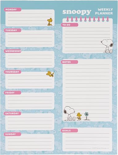 SNOOPY Wochenplaner, ideal für Kinder im Schulalter, bequem und vielseitig, Qual