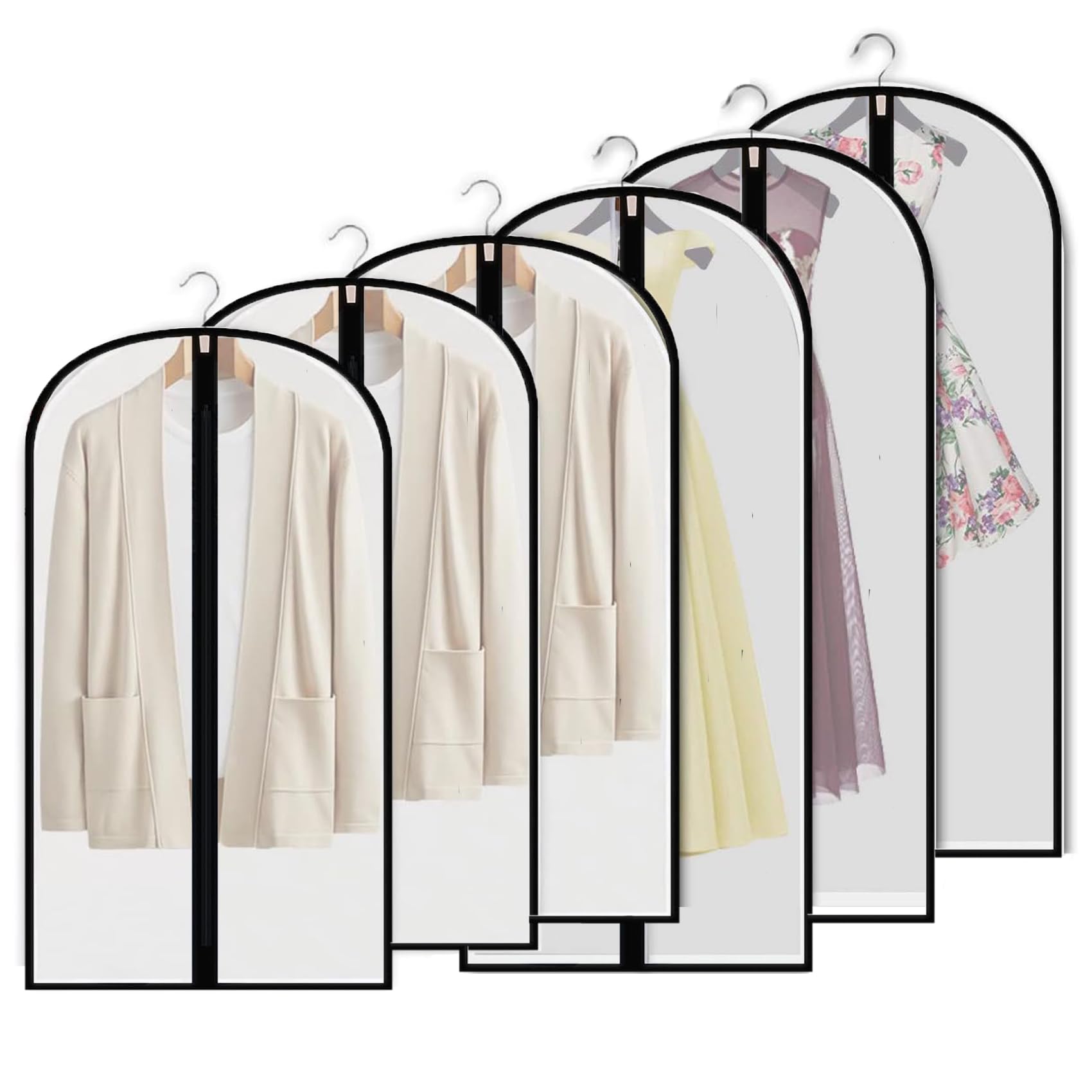 Sacchi Per Abiti Trasparenti 60x140 Cm - Set Di 5 Per Conservazione E Viaggi, Antipolvere E Traspiranti - Foto 10