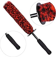 Vista 4 de Juego de 3 cepillos suaves para ruedas de limpieza – 1 cepillo sintético suave para llantas de coche, 1 cepillo de limpieza de mango largo y 1