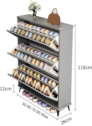 Vista 2 de Armario de almacenamiento de zapatos delgado para entrada, armario oculto de zapatos, organizador de zapatos, gabinete estrecho para zapatos