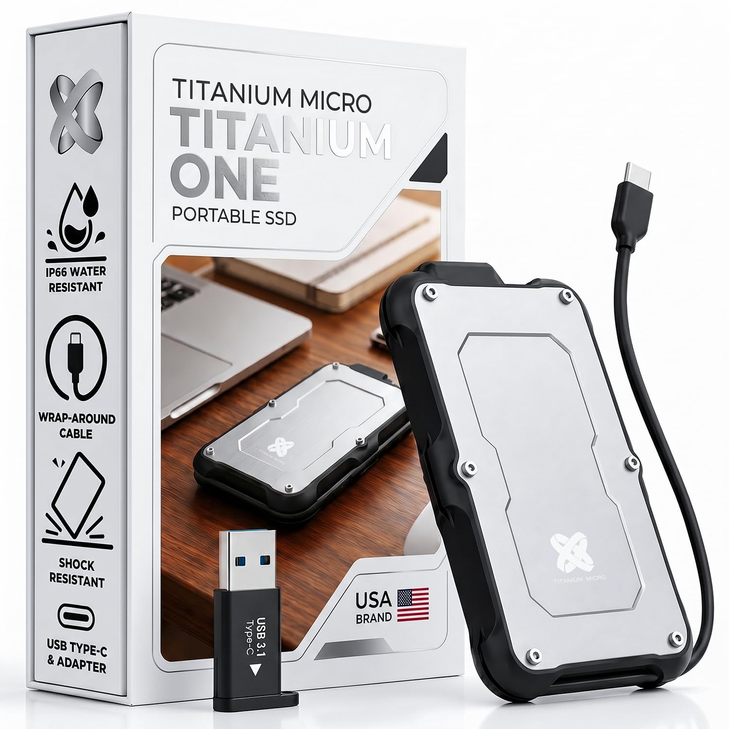 USB 3.1 Gen 2 外付けエンクロージャ + 1TB SSD Amazon.com: Titanium Micro 1TB External SSD, Titanium One Portable