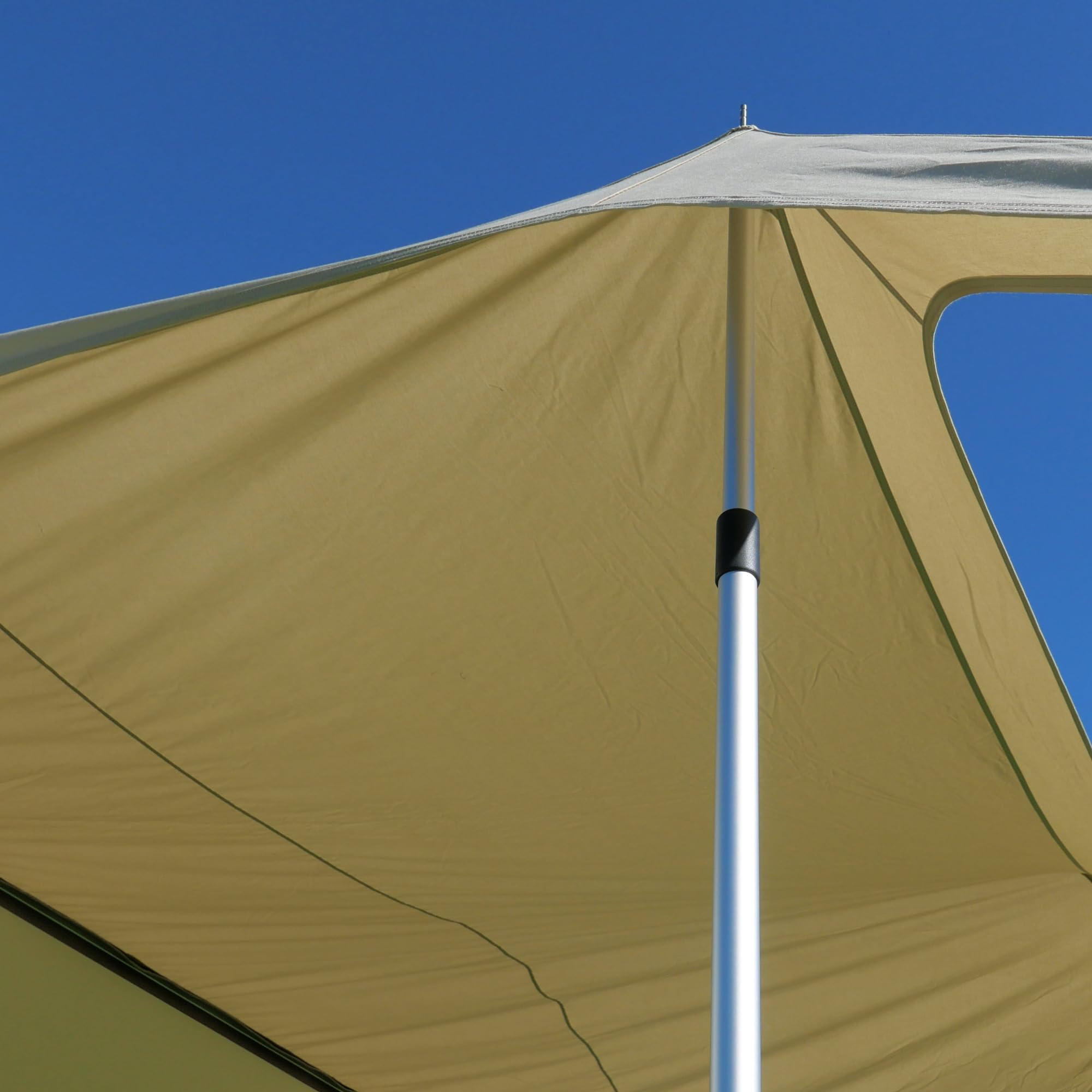 your GEAR Scilla TC Caravan Tarp 400 x 250 cm - Sonnensegel für Wohnwagen oder Wohnmobil aus Baumwolle, wasserdichtes Sonnendach mit Alu Aufstellstangen, UV 50+ Sonnenschutz, 7 & 5 mm Keder