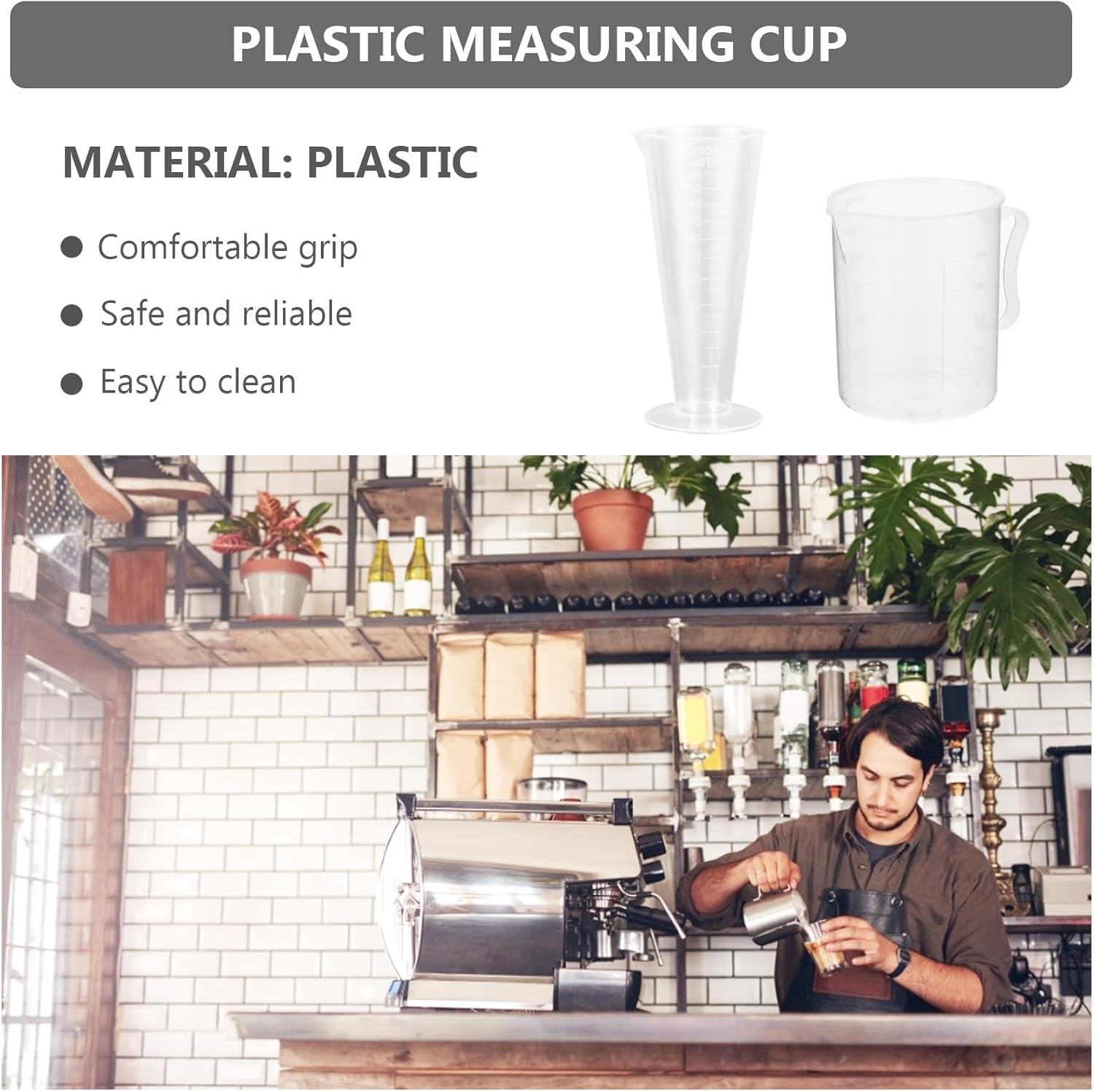 Plastic Measuring Cups and Jugs with Scale, 12pcs Set (100ml 250ml), Thickened Sturdy Plastic, Kitchen Baking Tools for Milk Tea Shops and Home Cooking