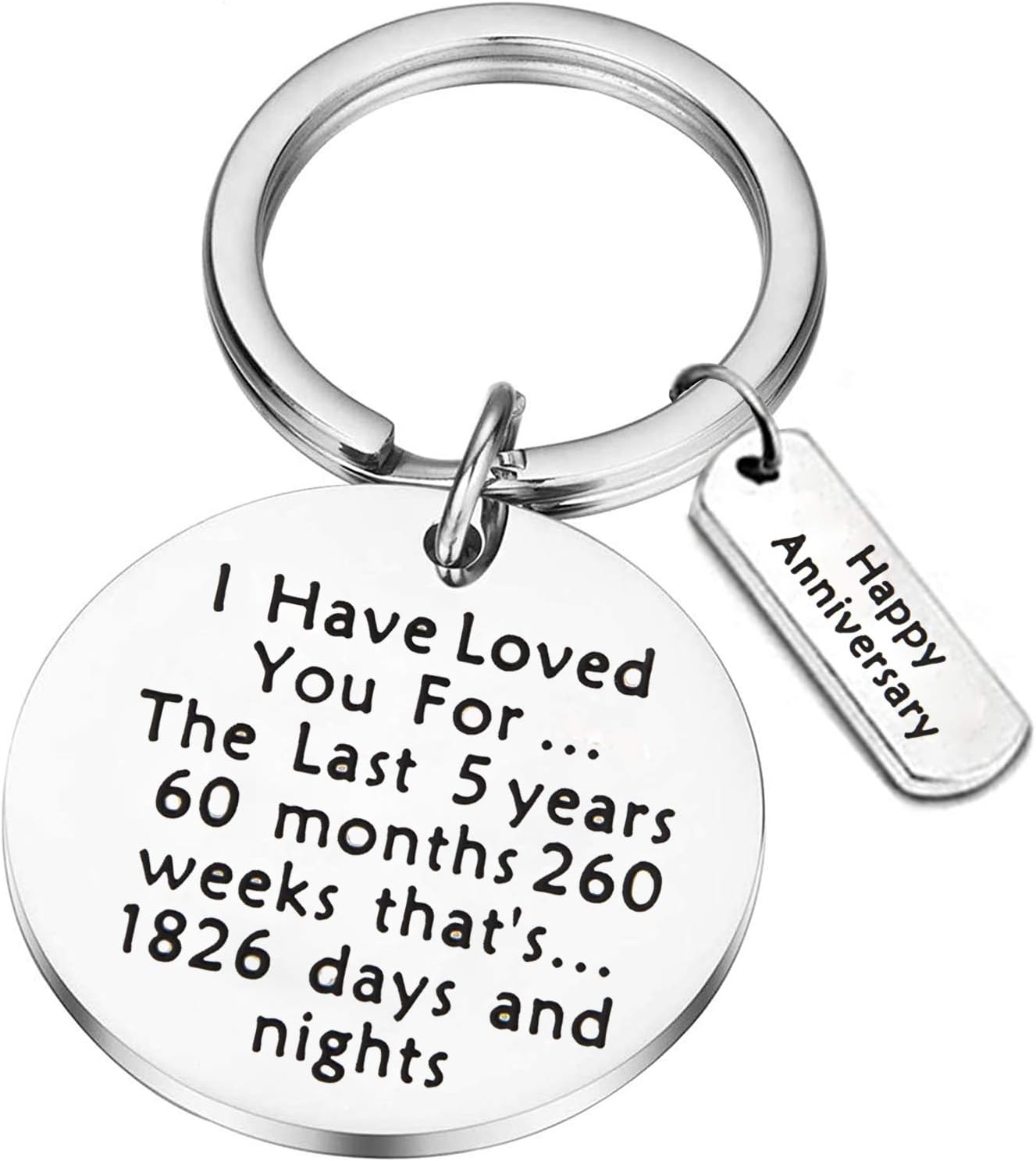 Anniversary Keychain 5 Years of Marriage Keychain 5th Gift