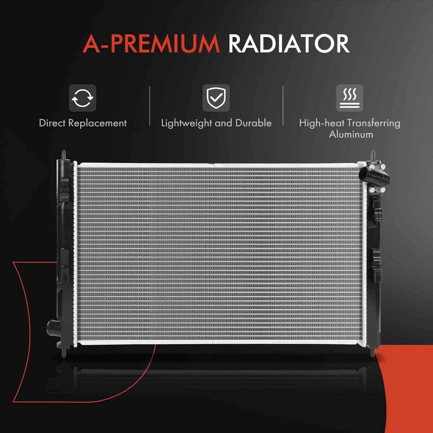 A-Premium Engine Coolant Radiator Assembly Compatible with Mitsubishi Outlander 2010-2013, Lancer 2008-2014, Outlander Sport 2011-2013, RVR 2011-2017, 2.0L 2.4L 3.0L, Automatic Transmission
