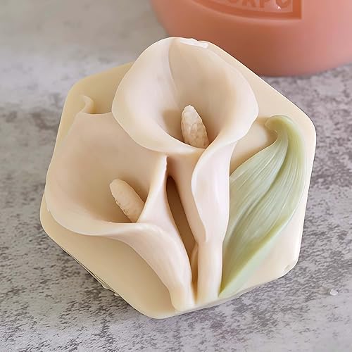 Vista 23 de Molde de silicona para jabón de múltiples cavidades, un molde de silicona para hacer 3 diferentes flores de jabón de rosas, moldes de resina de yeso