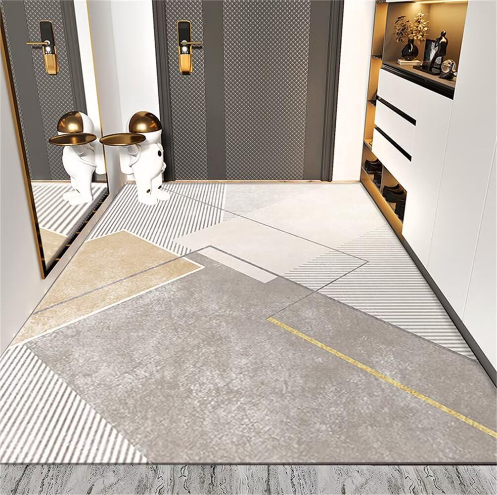 Grand tapis pas cher 200x300cm gris antidérapant pour salon