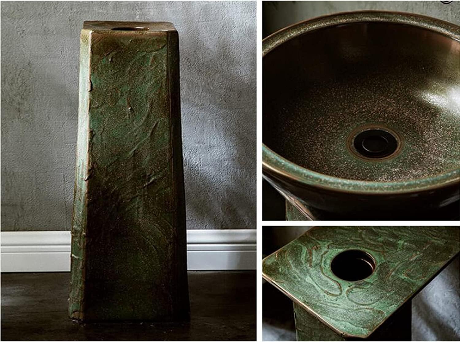 Full Pedestal Art Bathroom Basin Sink Modern Ceramic Bathroom Basin Sink Pedestal The Entire Unit Including The Sink Pedestal Completes (Color : L) (E) (G)