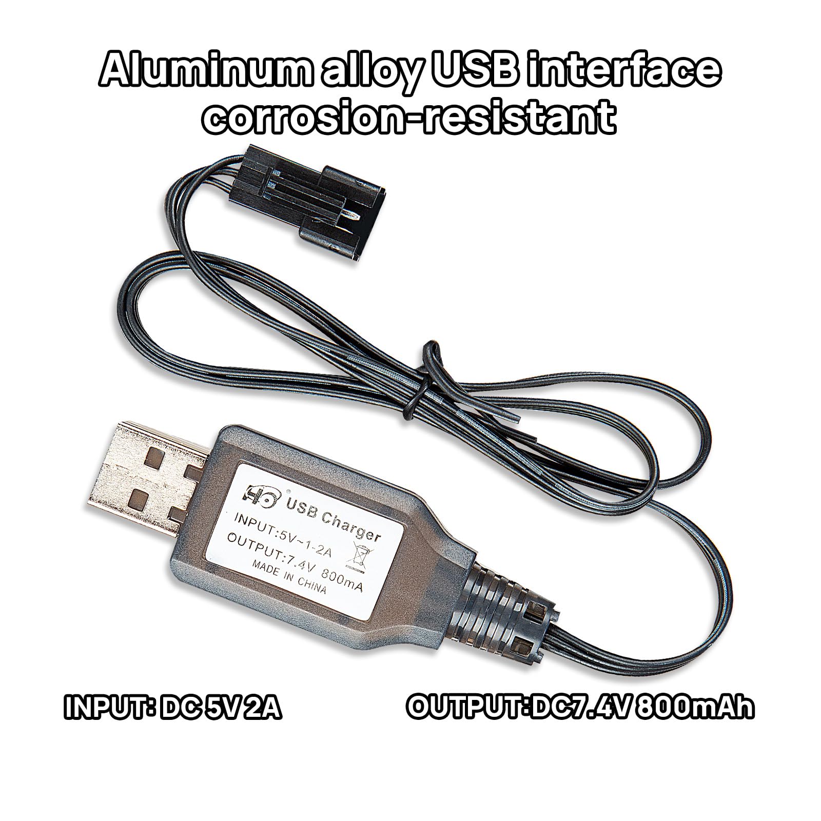 2 batterie da 7,4 V 3000 mAh 15C SM-3P con spina SM3P 2S, batteria ricaricabile con 2 caricatori USB, adatta per giocattoli RC, auto, camion e carro armato radiocomandato.
