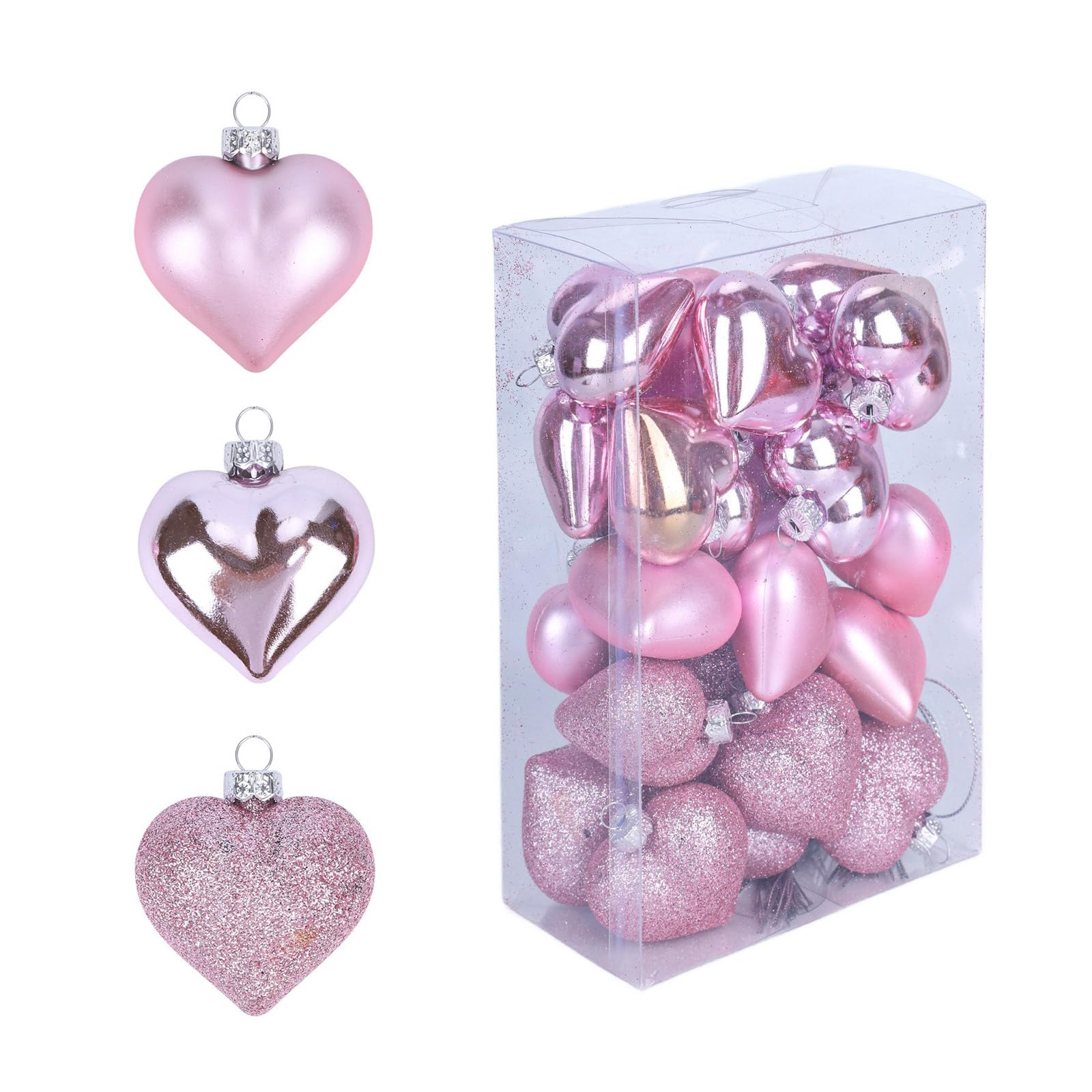 Ornament for Christmas Tree, Valentines Day Heart Shaped Ornament Hanging Decorations for Wedding Party Anniversary Valentine ' s Day Heart