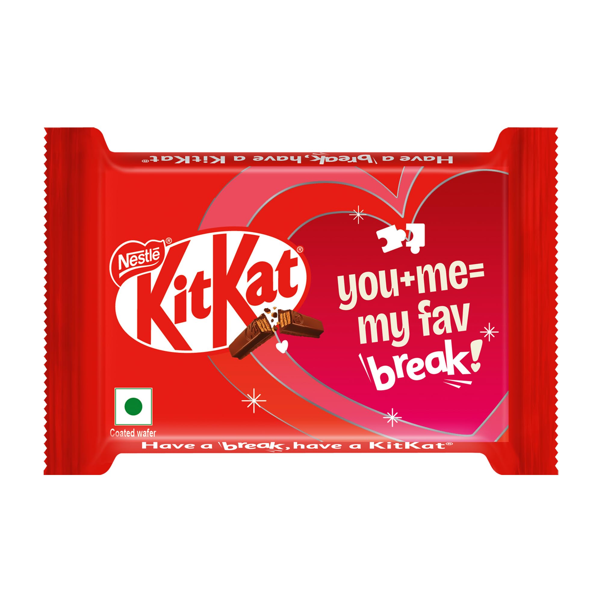 4 Fingers Choco Coated Wafer Bar, Perfect for Valentine Breaks, 38.5 g