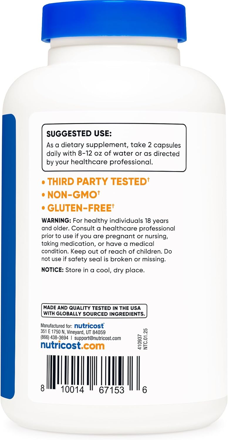 Nutricost Vitamin C with Zinc Capsules, 120 Servings (2 Pack) - 1000mg Vitamin C, 45mg Zinc, Non-GMO, Gluten Free Vitamin C Supplement