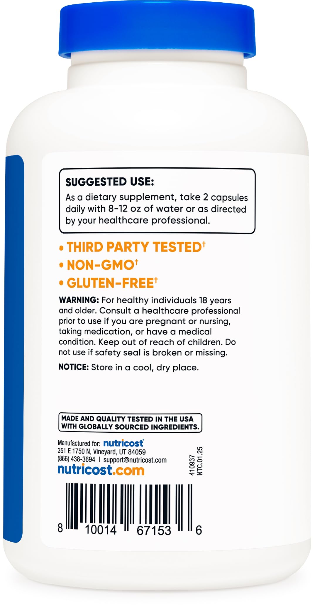 Nutricost Vitamin C with Zinc Capsules, 120 Servings, Gluten Free, GMO-Free — Amazon image 4