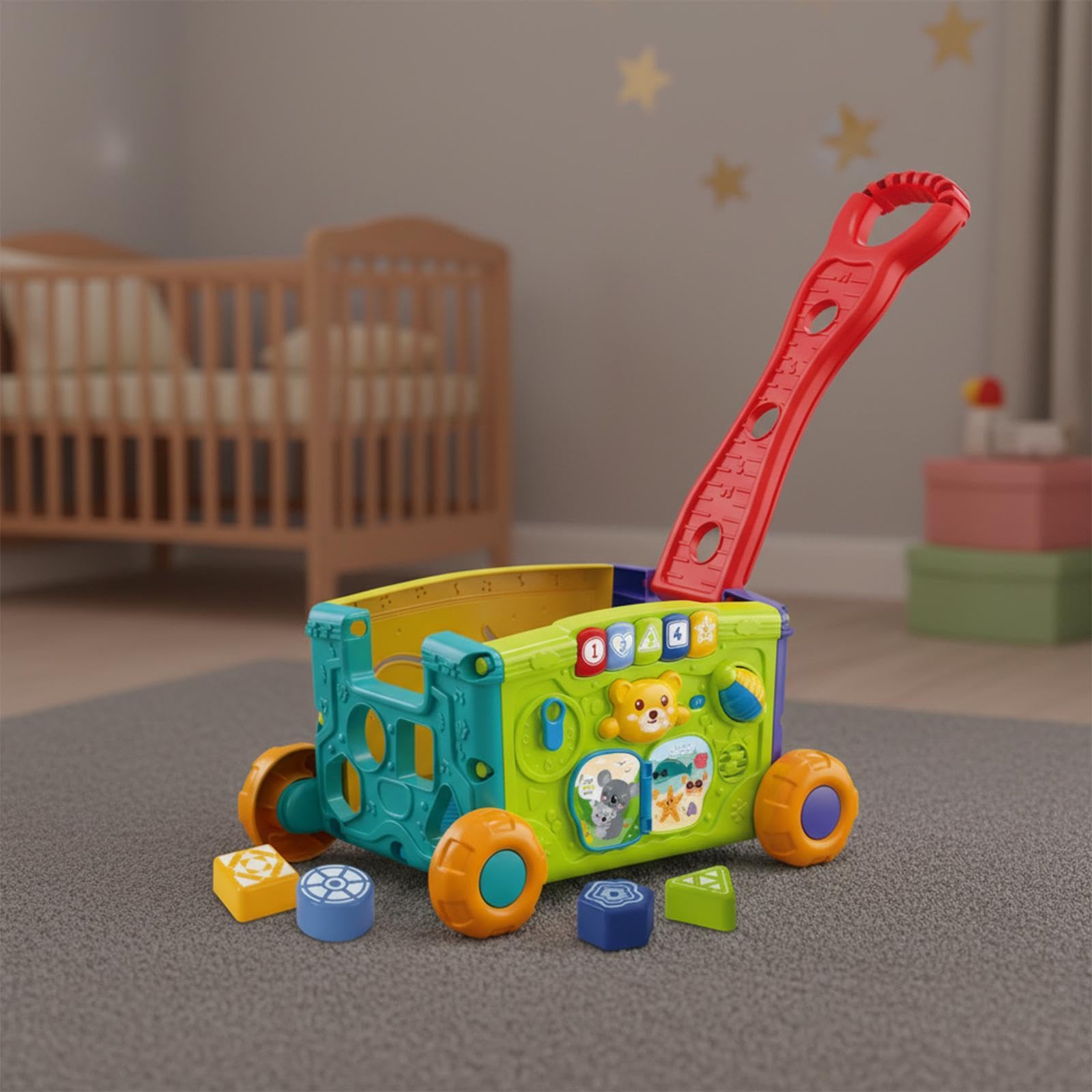 F Fityle Mini Carrello della Spesa Giocattolo per Bambini, Carrello della Spesa Giocattolo, Giochi di Ruolo, a Mano, Gioco di finzione
