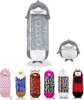 Saco de dormir infantil com travesseiro 2 em 1 dobrável animal de desenho animado e saco de dormir portátil macio e quente de pelúcia saco de dormir infantil para meninos meninas,A,180x70cm