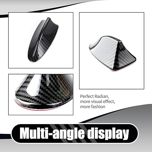Miniatura 6 de Fluher 1 antena de aleta de tiburón para automóvil, antena de mejora de señal de radio, alerón de techo que reduce la decoración de resistencia al