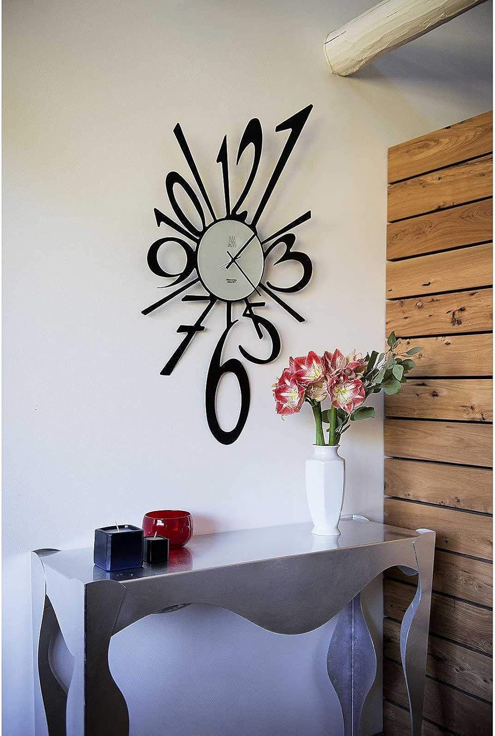 Arti & Mestieri Big-Big Bang - Design Wall Clock 100% Made in Italy - Iron, 62 x 110 cm - Embossed Black