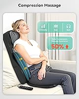 Vista 2 de Snailax Shiatsu Neck and Back Massager with Heat, Adjustable-Height Neck Massager Rollers Massage Chiar Pad with Vibration, Chair Seat Massager for